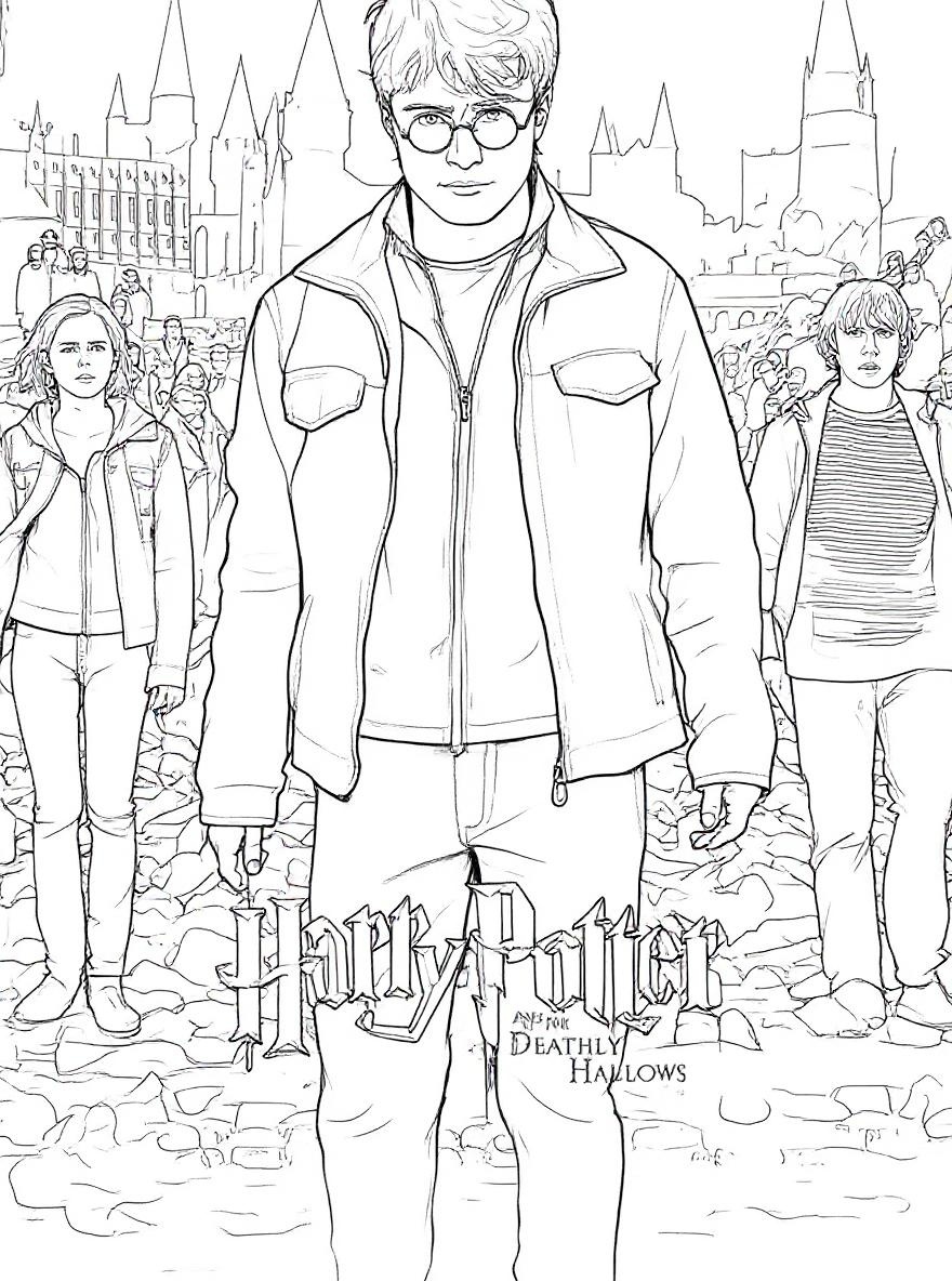 Harry Potter movie poster coloring page