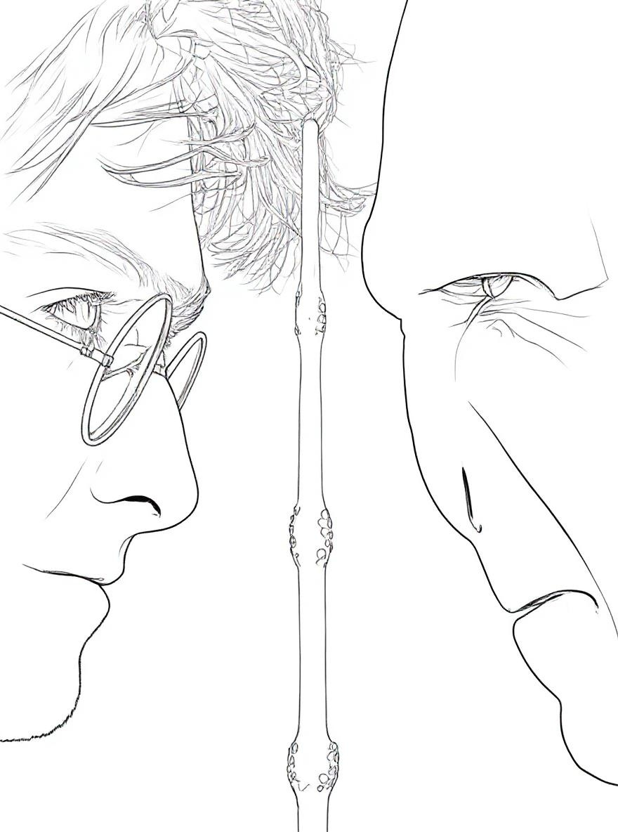 Harry vs Voldemort coloring page