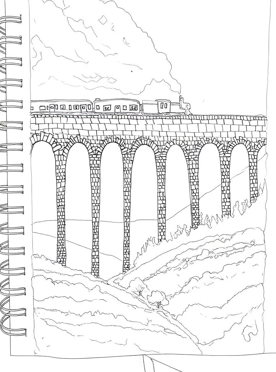 Hogwarts Express train coloring page