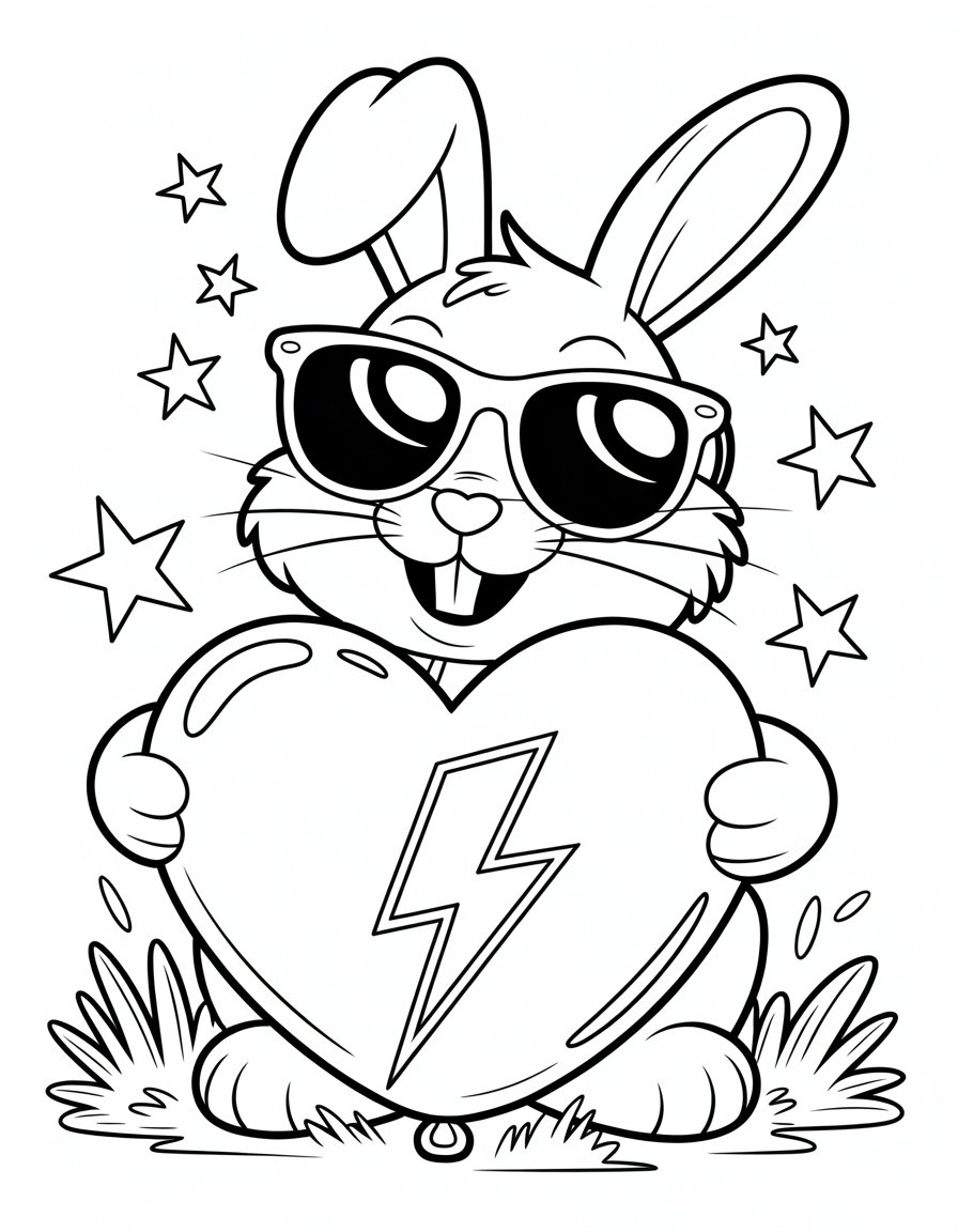 bad bunny coloring page heart