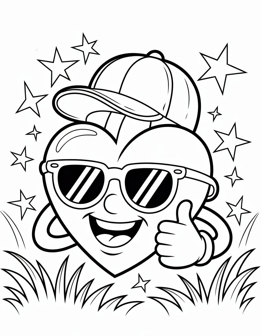 cool heart coloring page