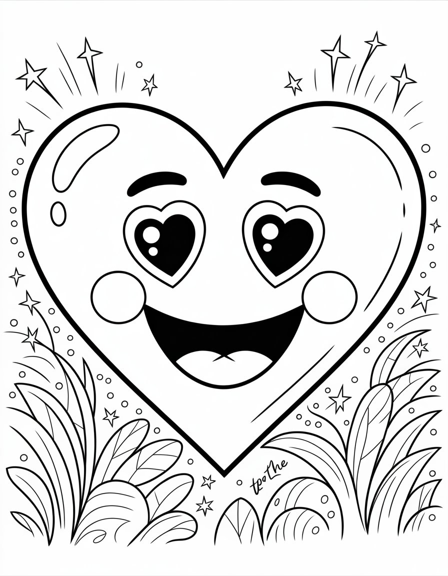 heart emoji coloring page