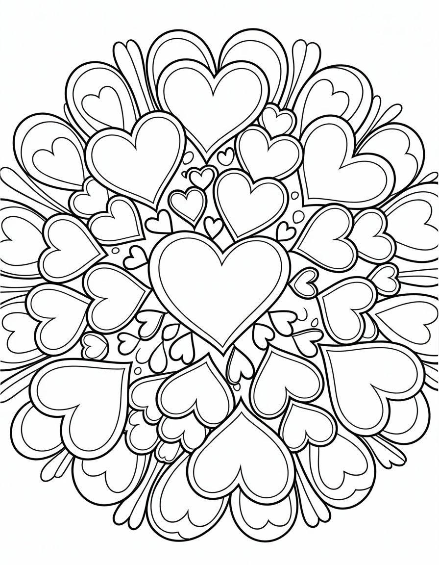 heart mandala coloring page