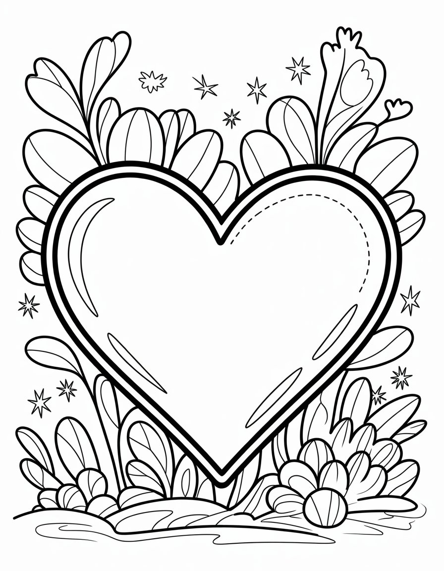 heart shape coloring page