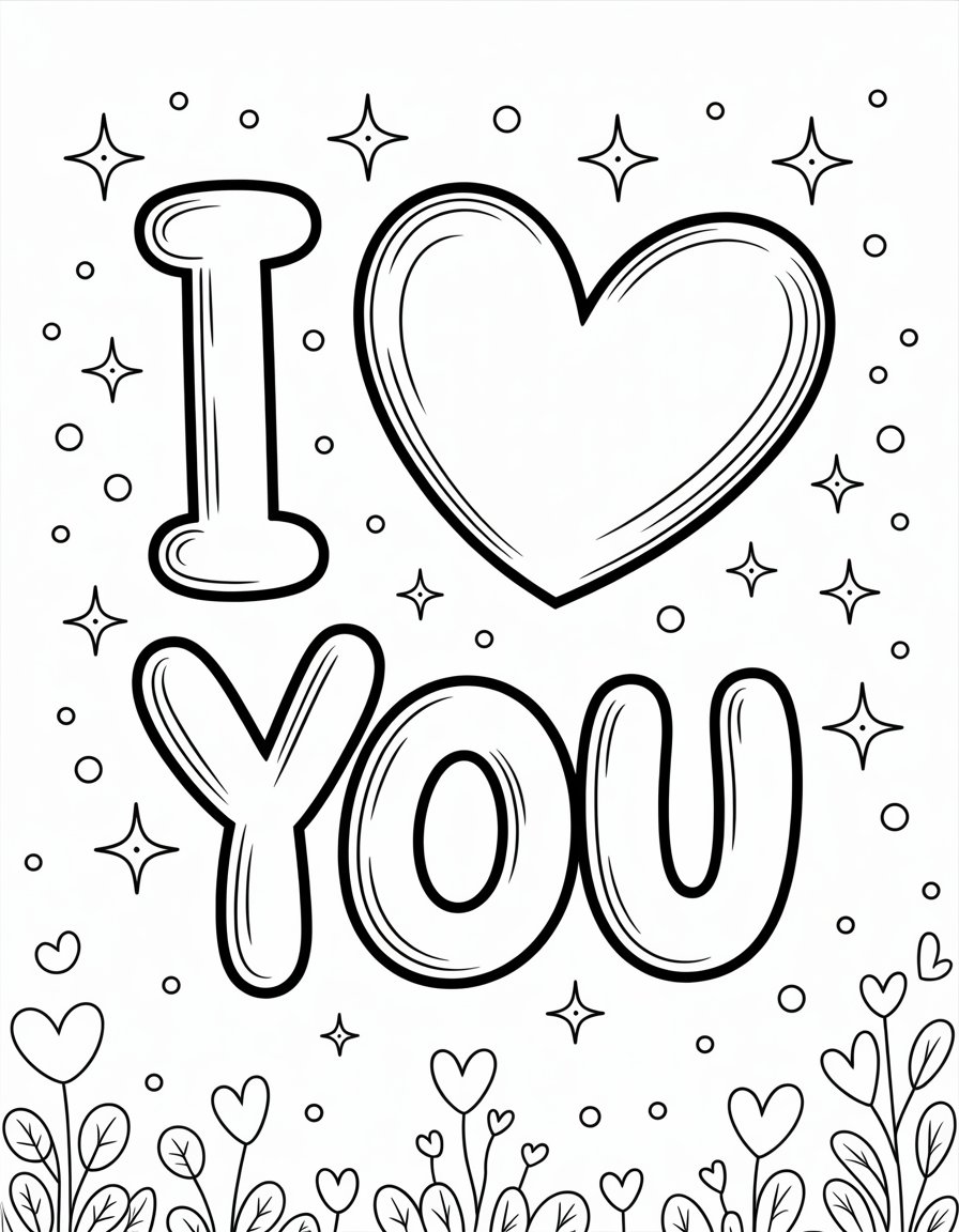 i heart you coloring page