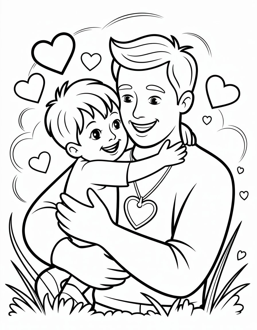 i love dad coloring page