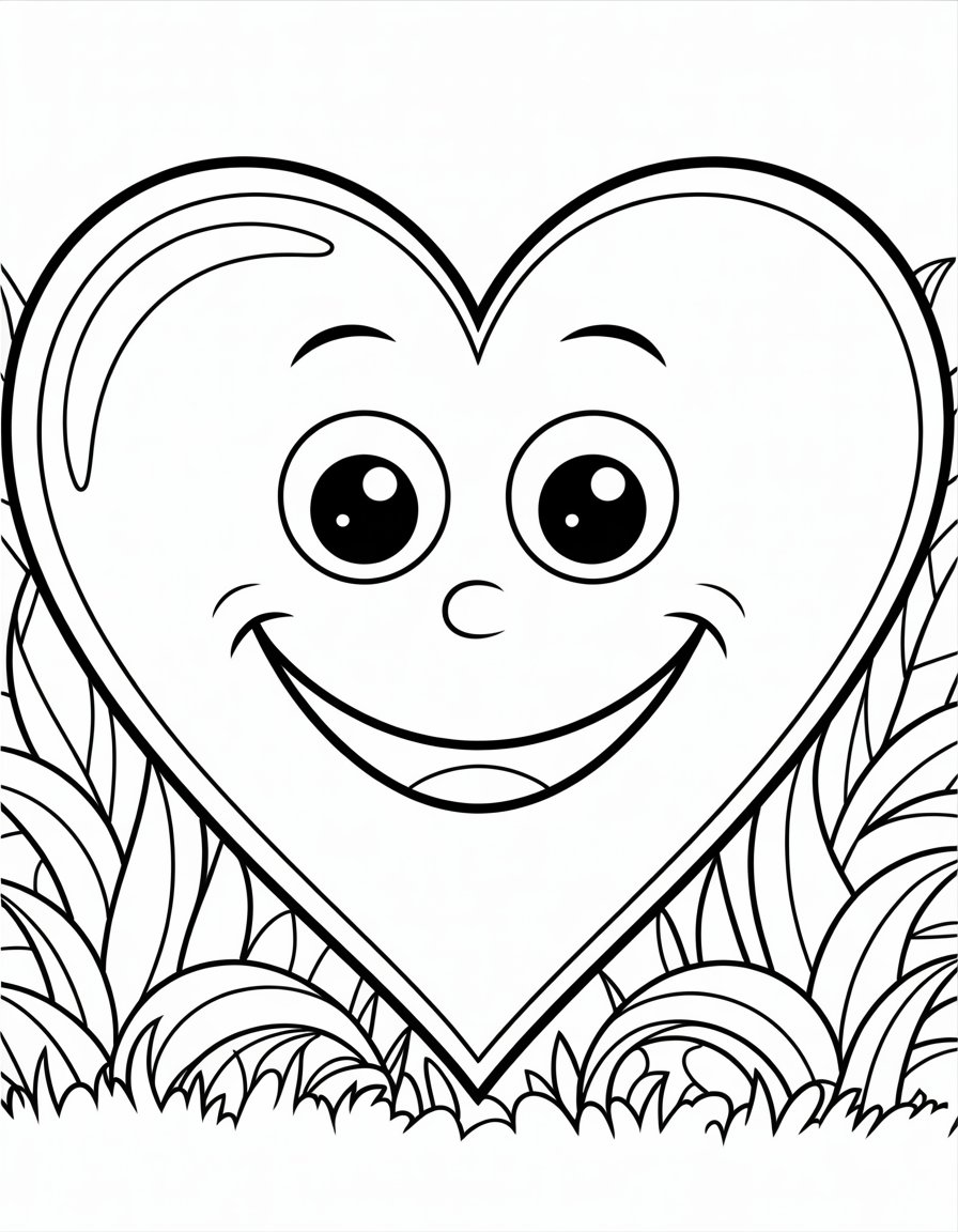preschool heart coloring page
