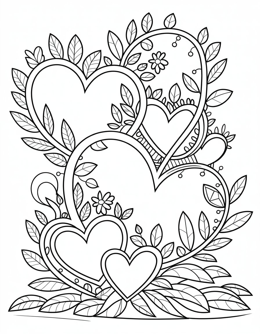 romantic coloring page for adults