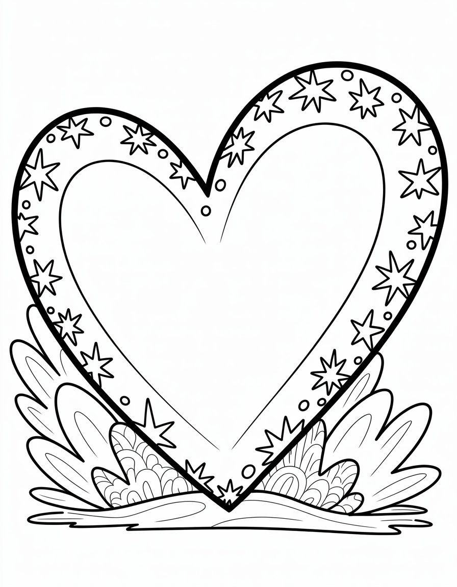 simple heart coloring page