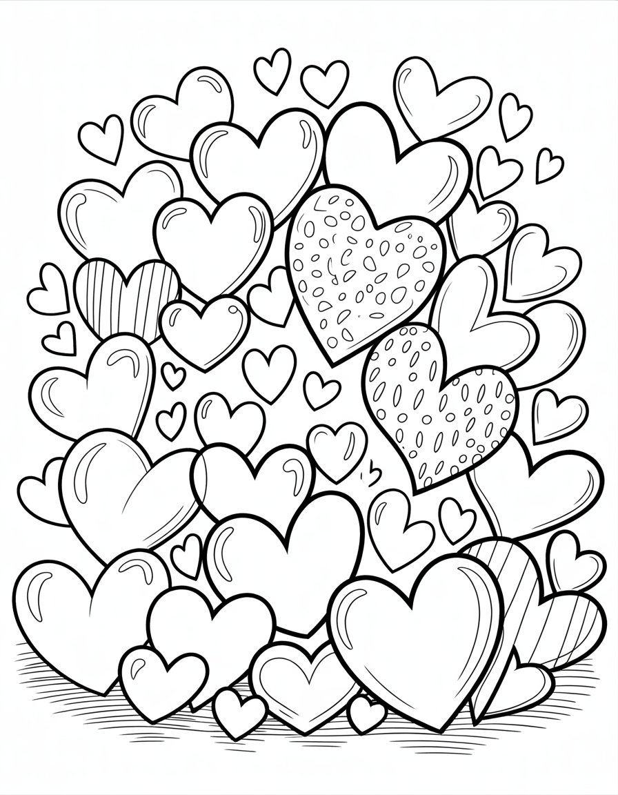 small heart coloring page