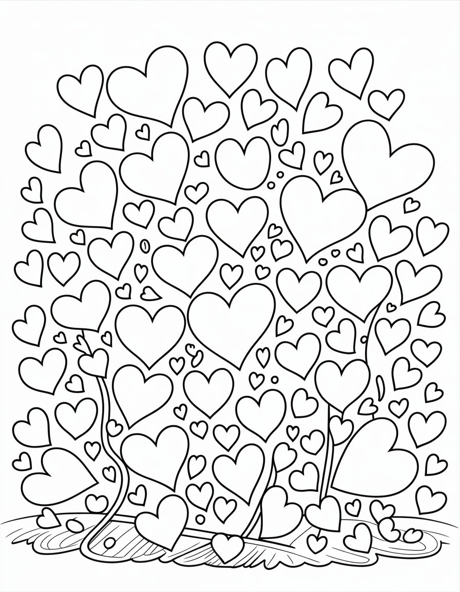 tiny heart coloring page
