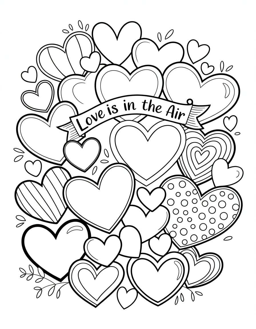 valentine's day heart coloring page