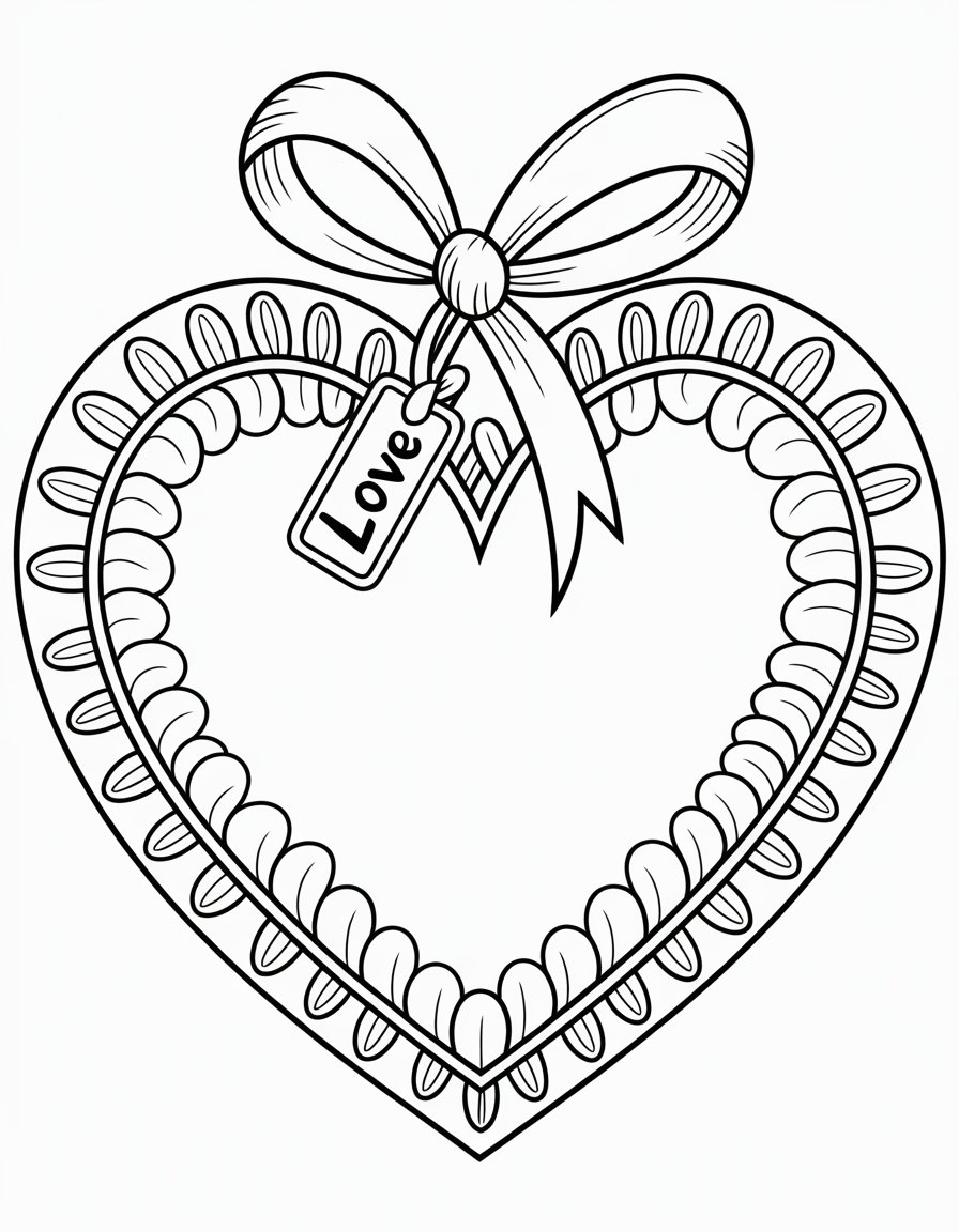 valentine heart coloring page