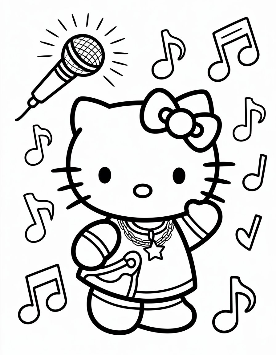 baddie hello kitty coloring page