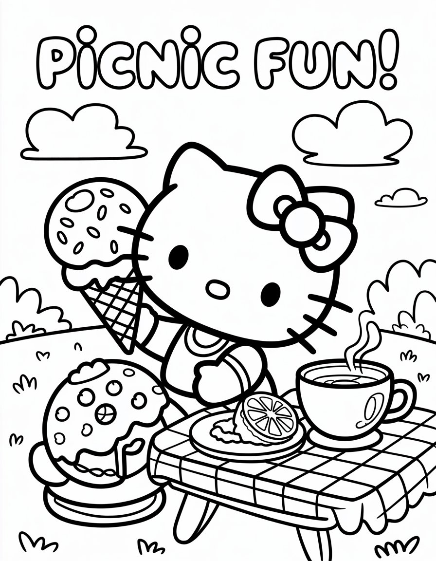 hello kitty food coloring page