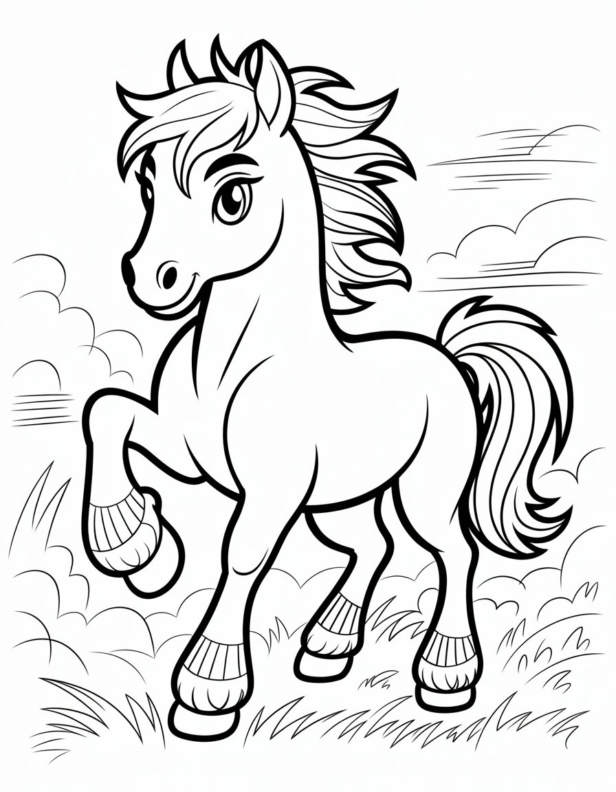 anime horse coloring page