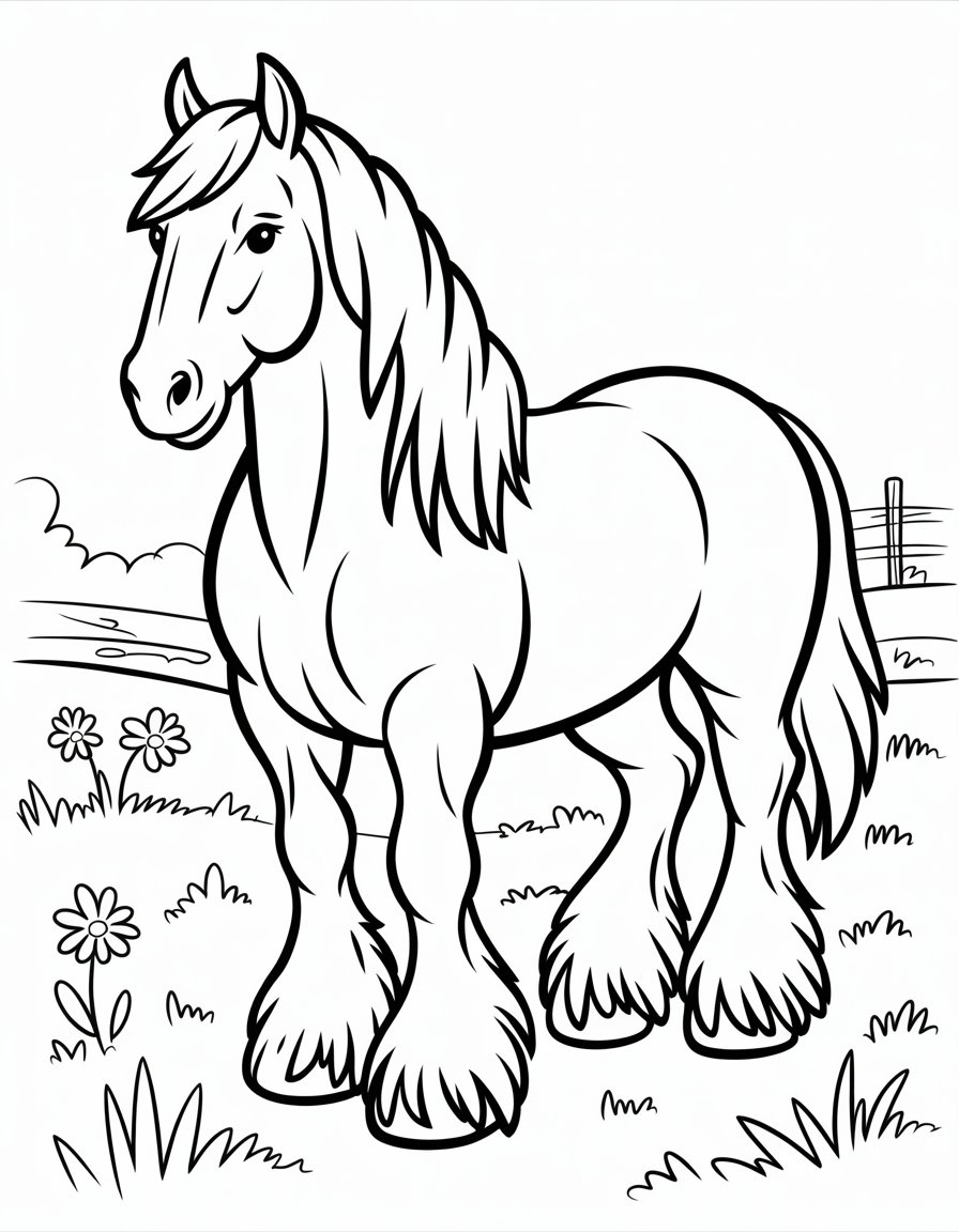 clydesdale coloring page