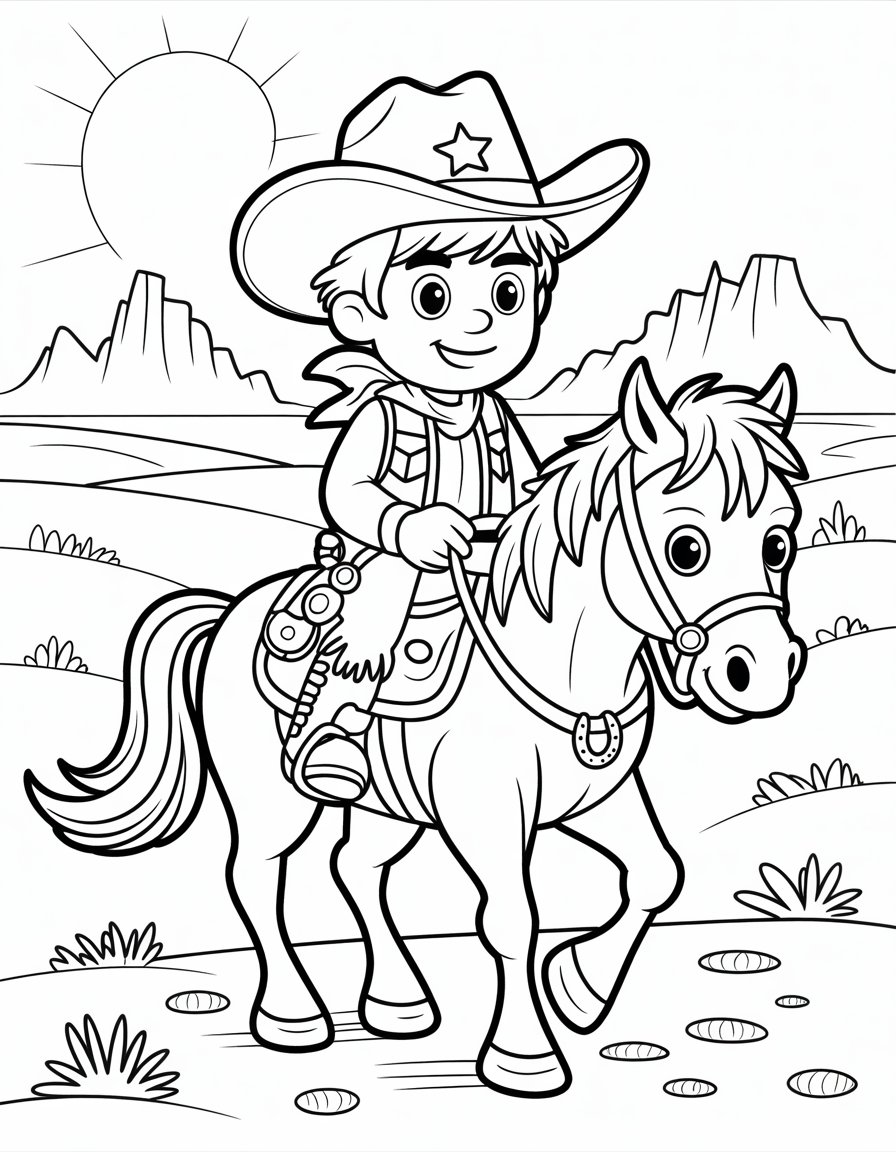 cowboy coloring page