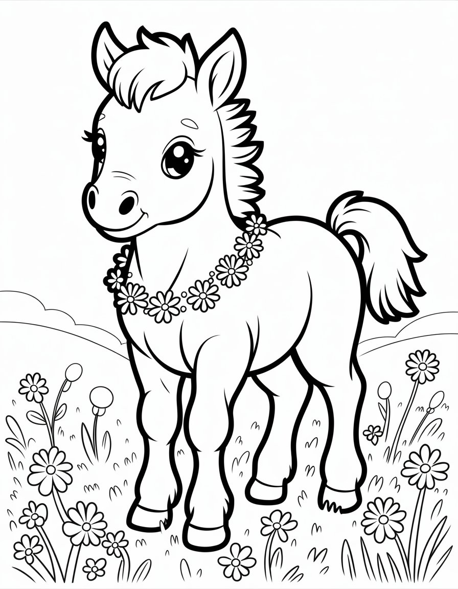 cute horse coloring page