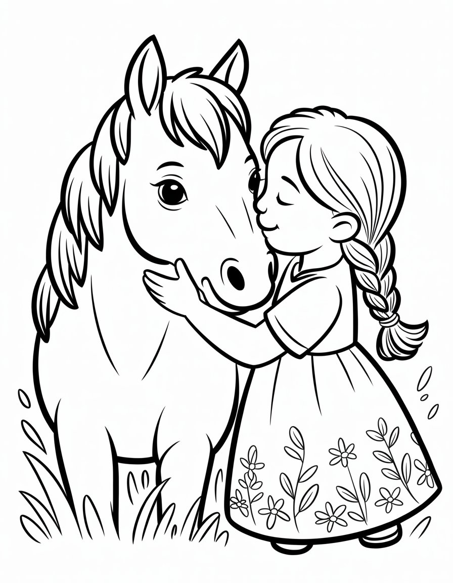 girl kissing horse