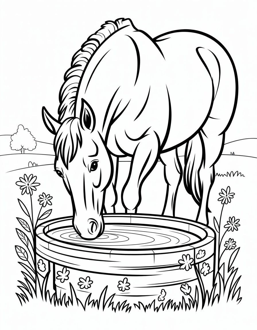 horse drinking