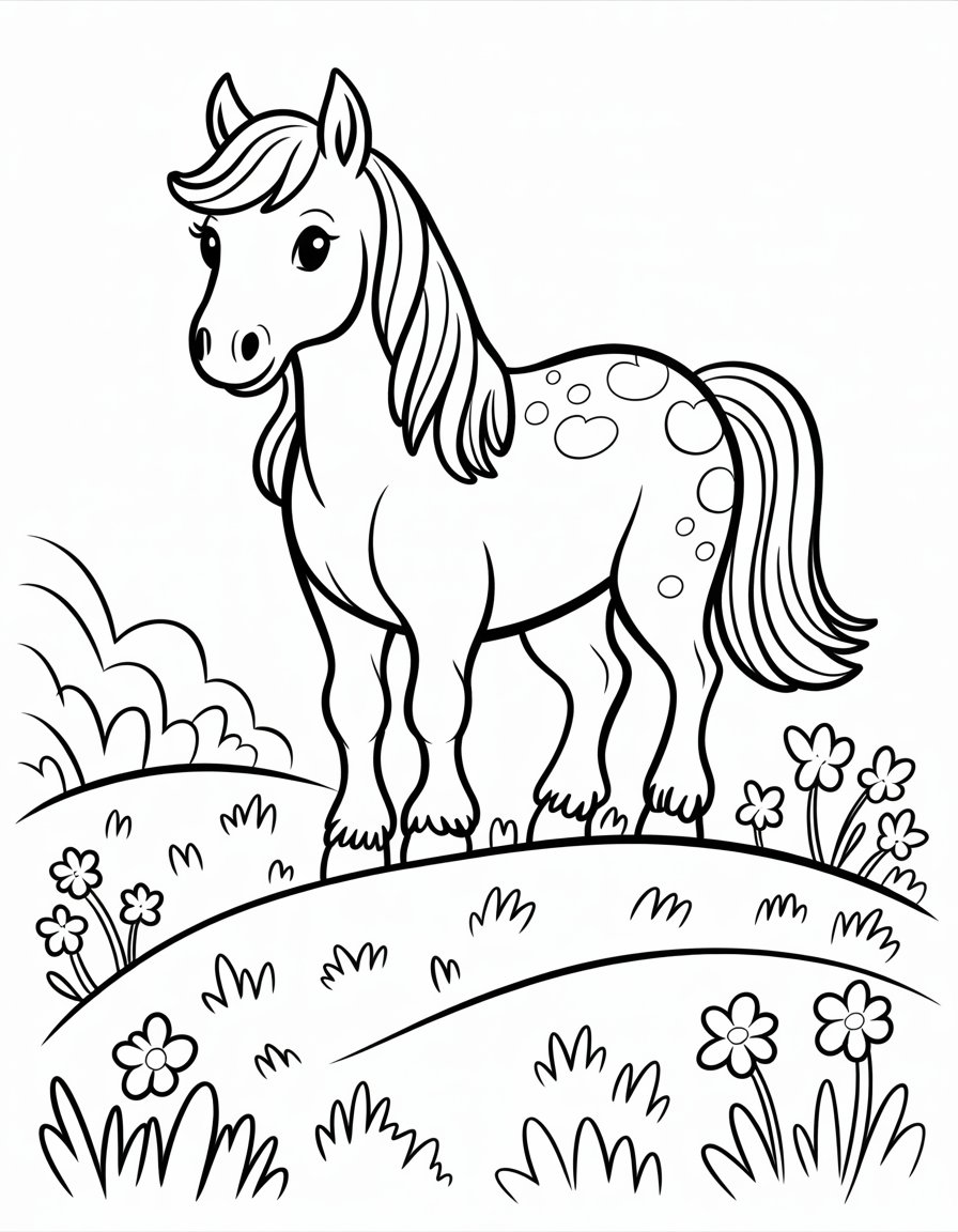 horse in hills