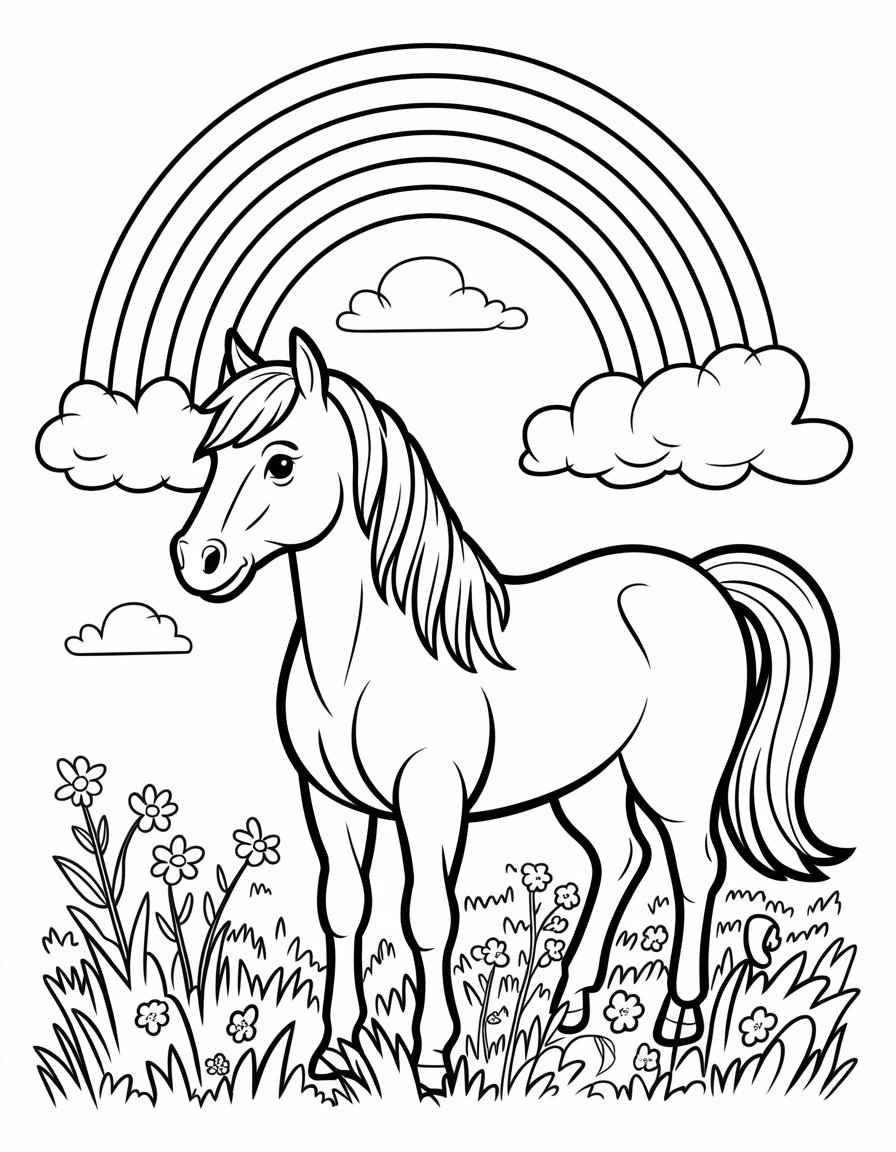 horse under rainbow