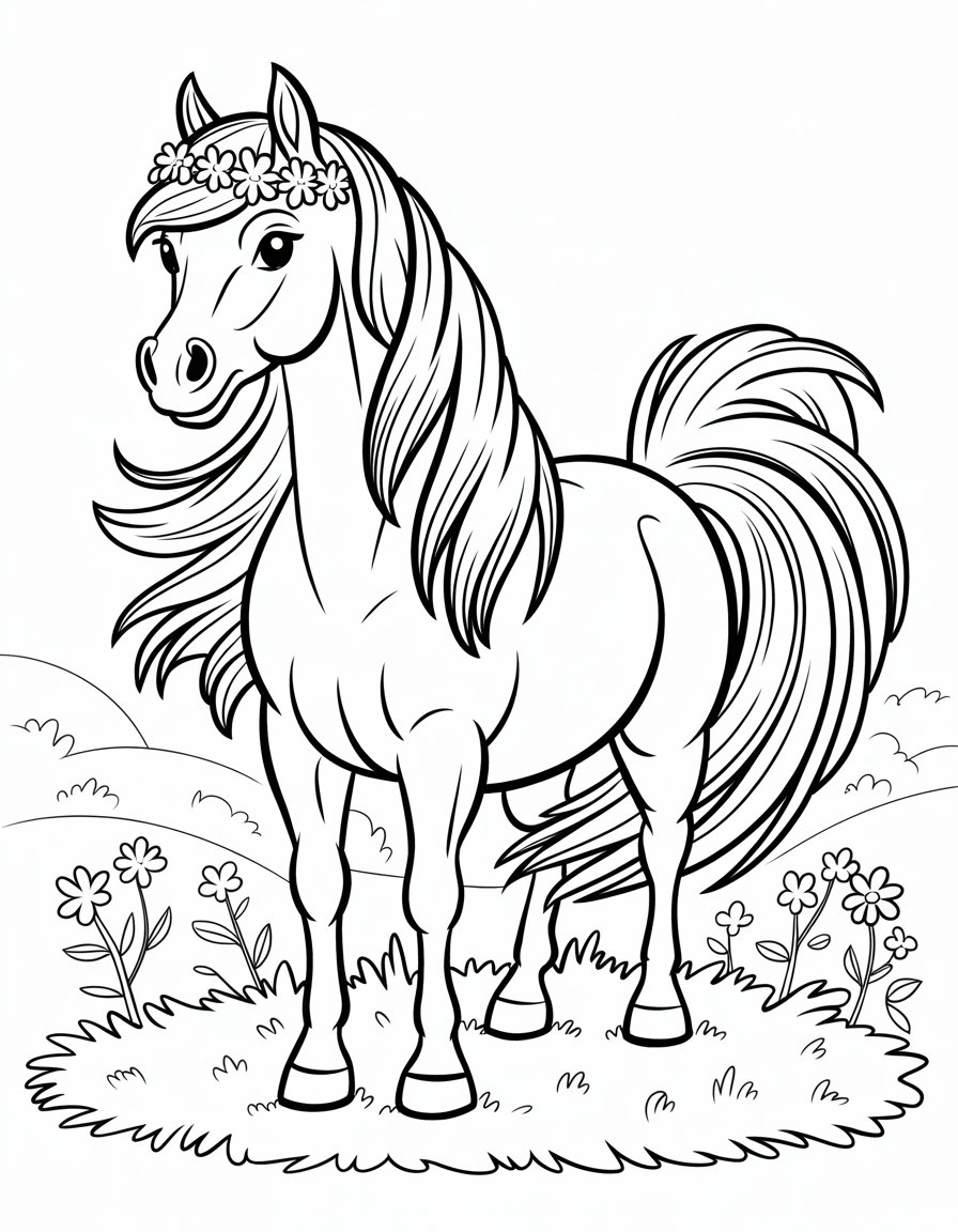 horse with full mane
