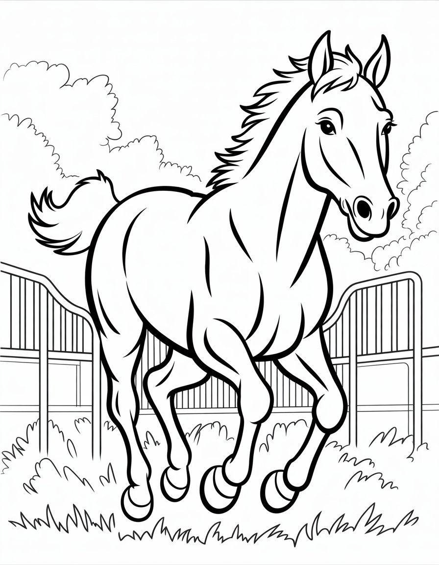 race horse coloring page