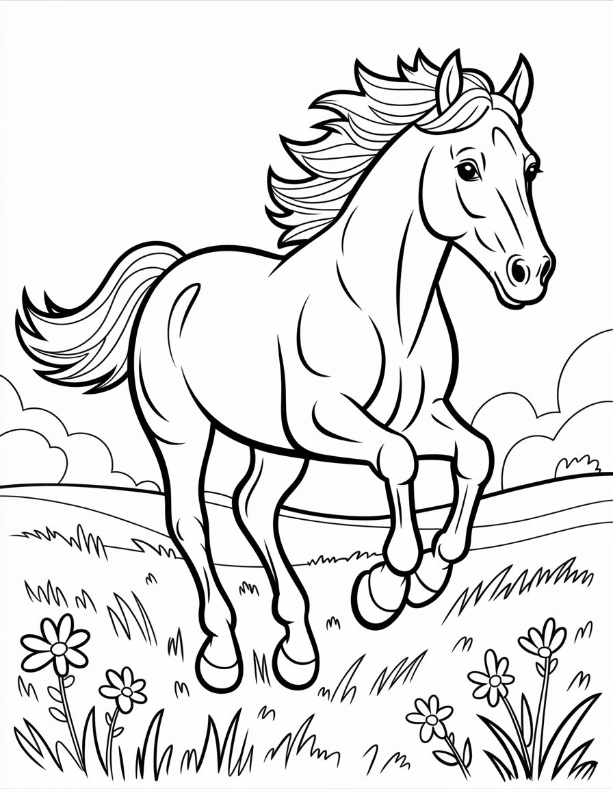 realistic horse running