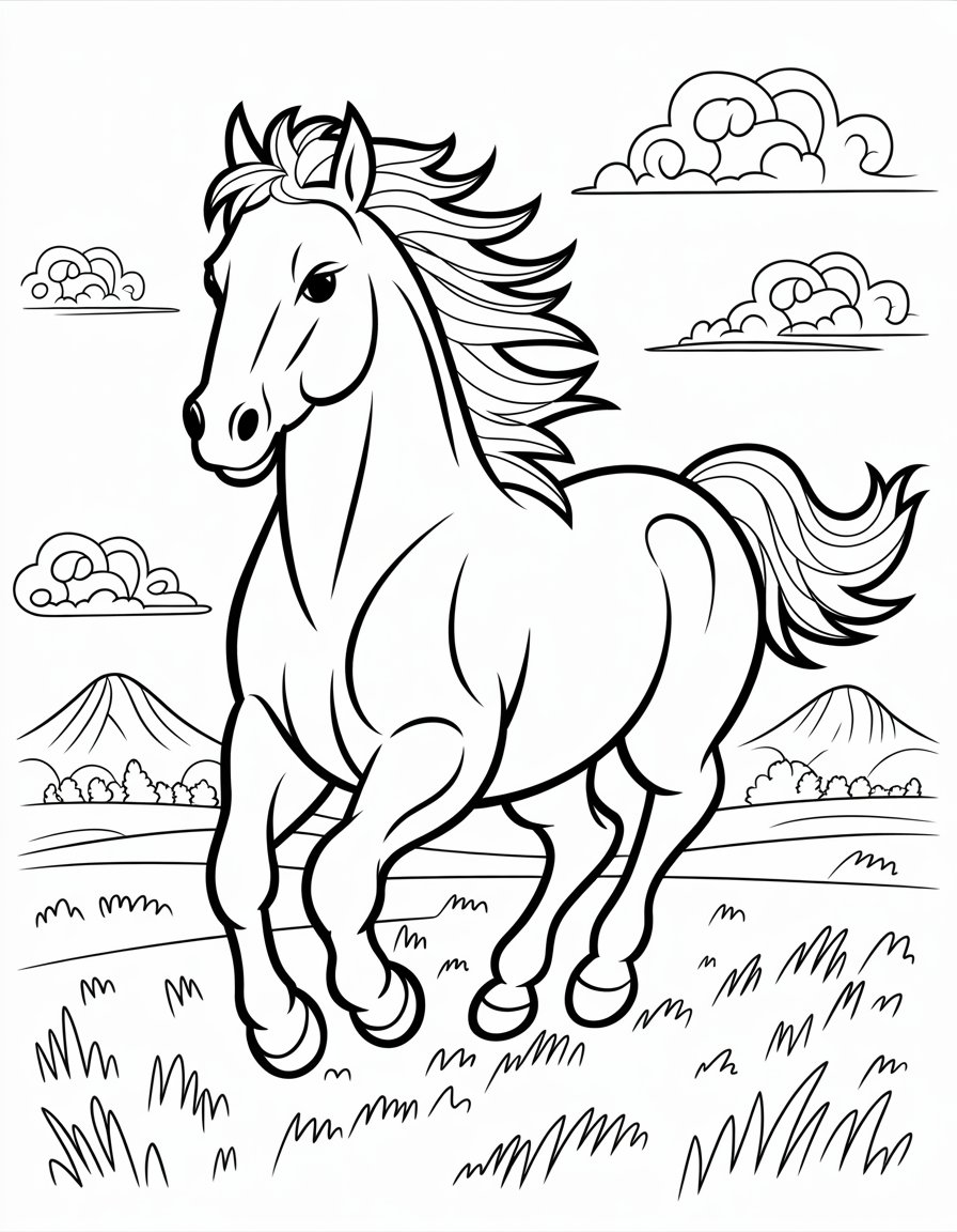 spirit horse coloring page