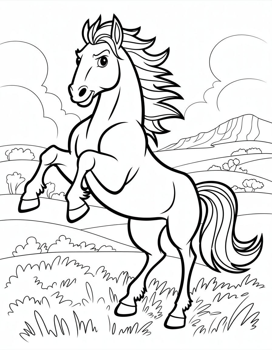 spirit the horse coloring page