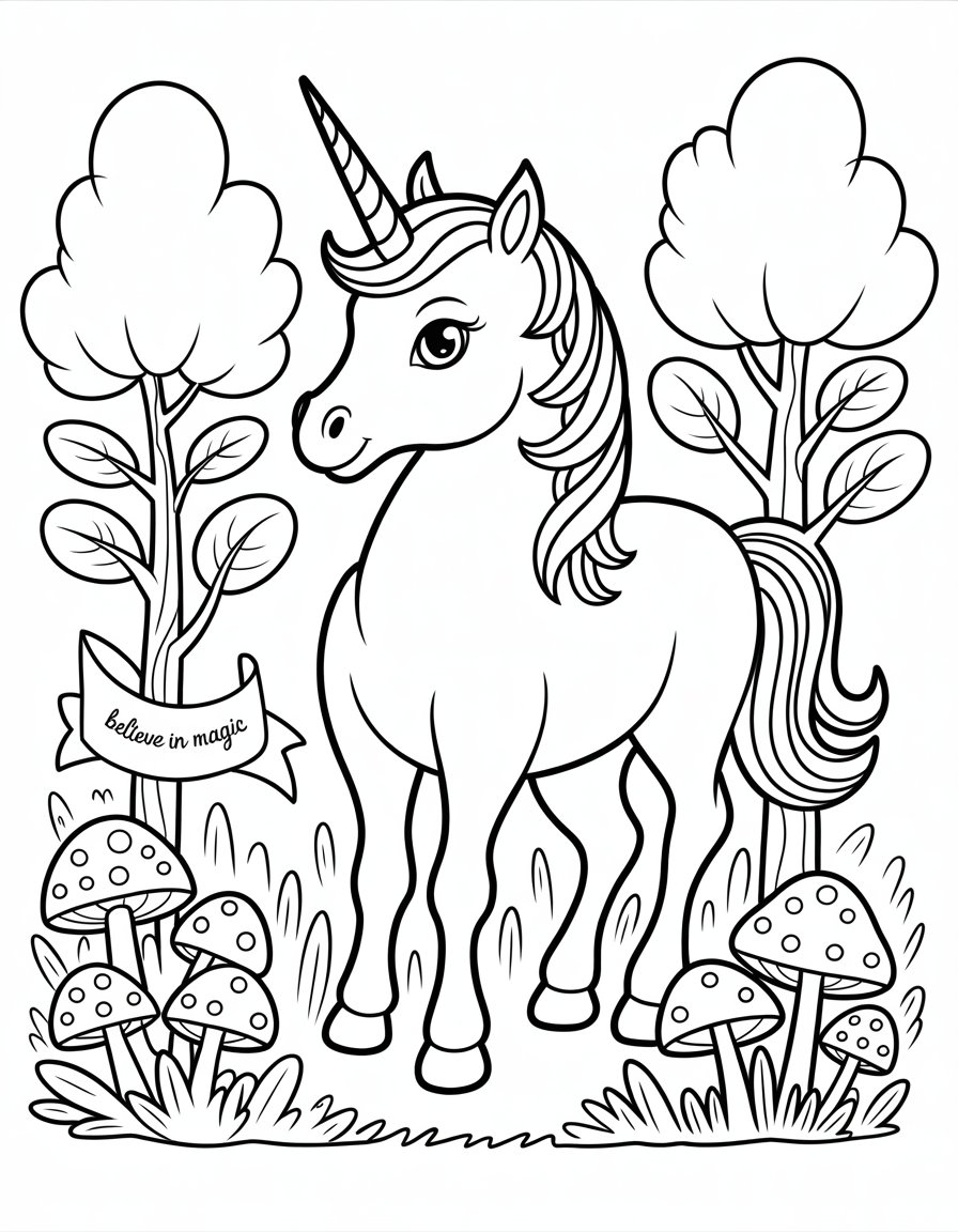 unicorn coloring page