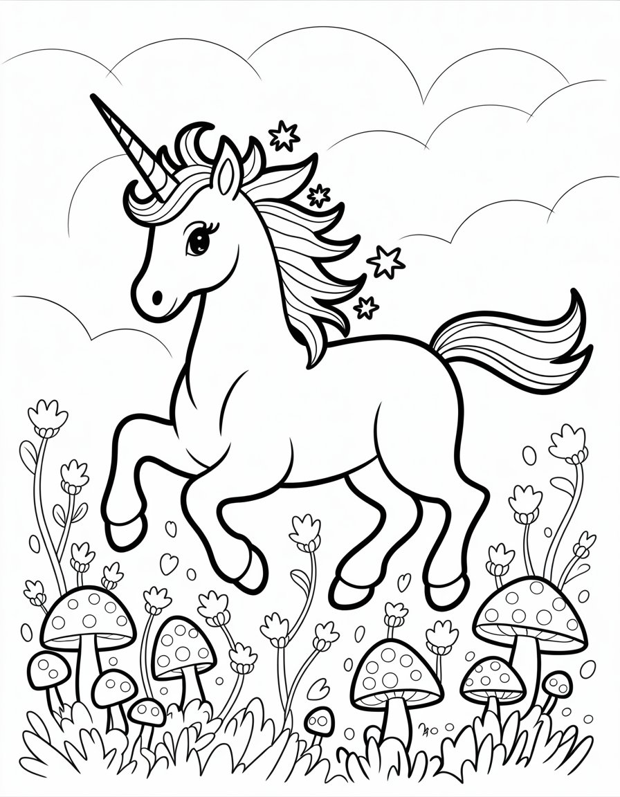 unicorn horse coloring page