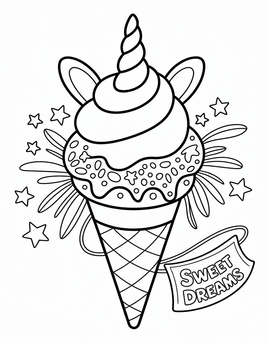 cute unicorn ice cream