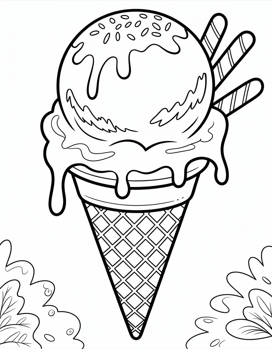 ice cream cone coloring page