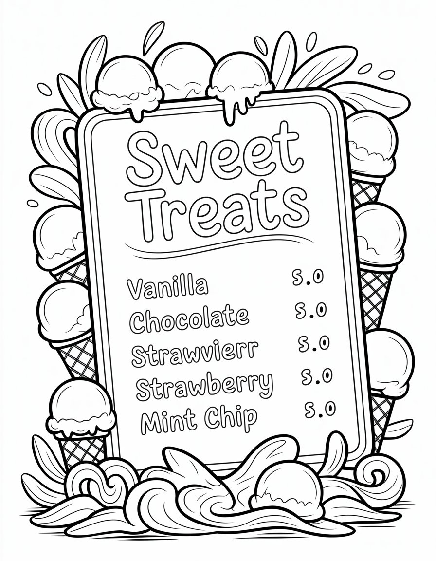 ice cream menu