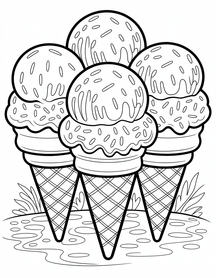ice cream with faces