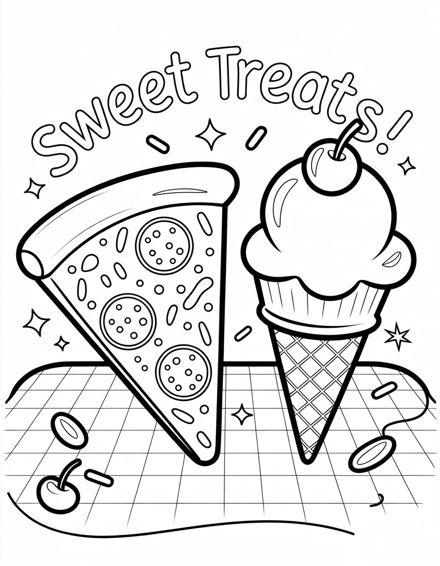 pizza and ice cream