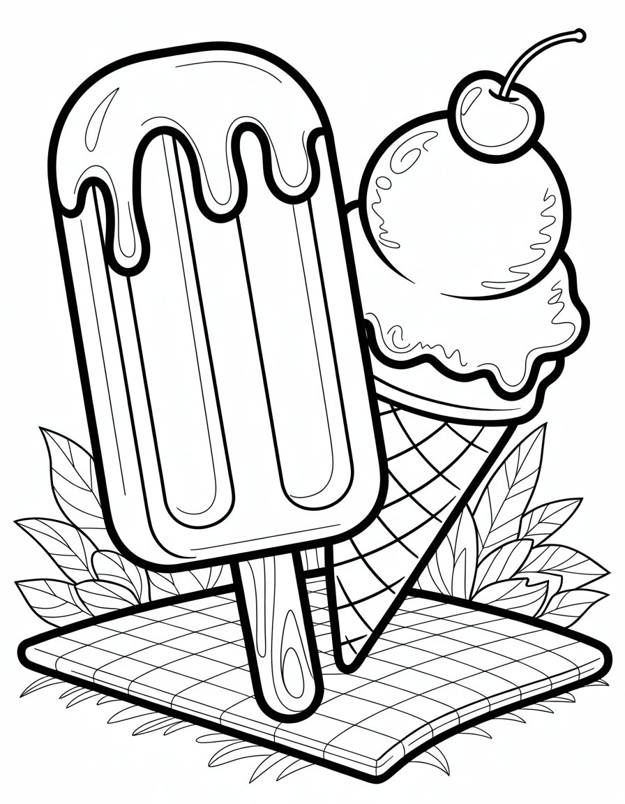 popsicle and ice cream