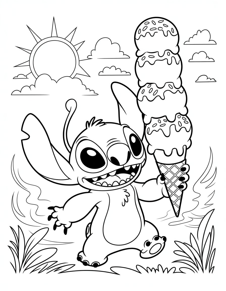 stitch with ice cream