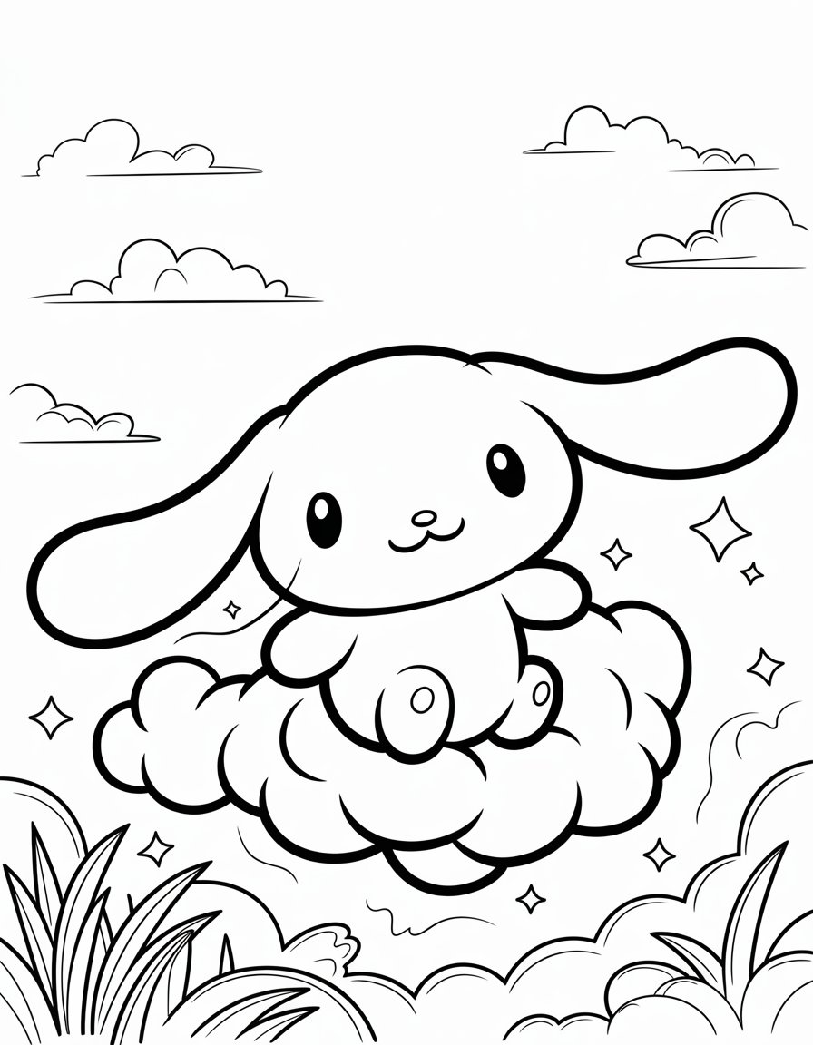 kawaii cinnamoroll coloring page
