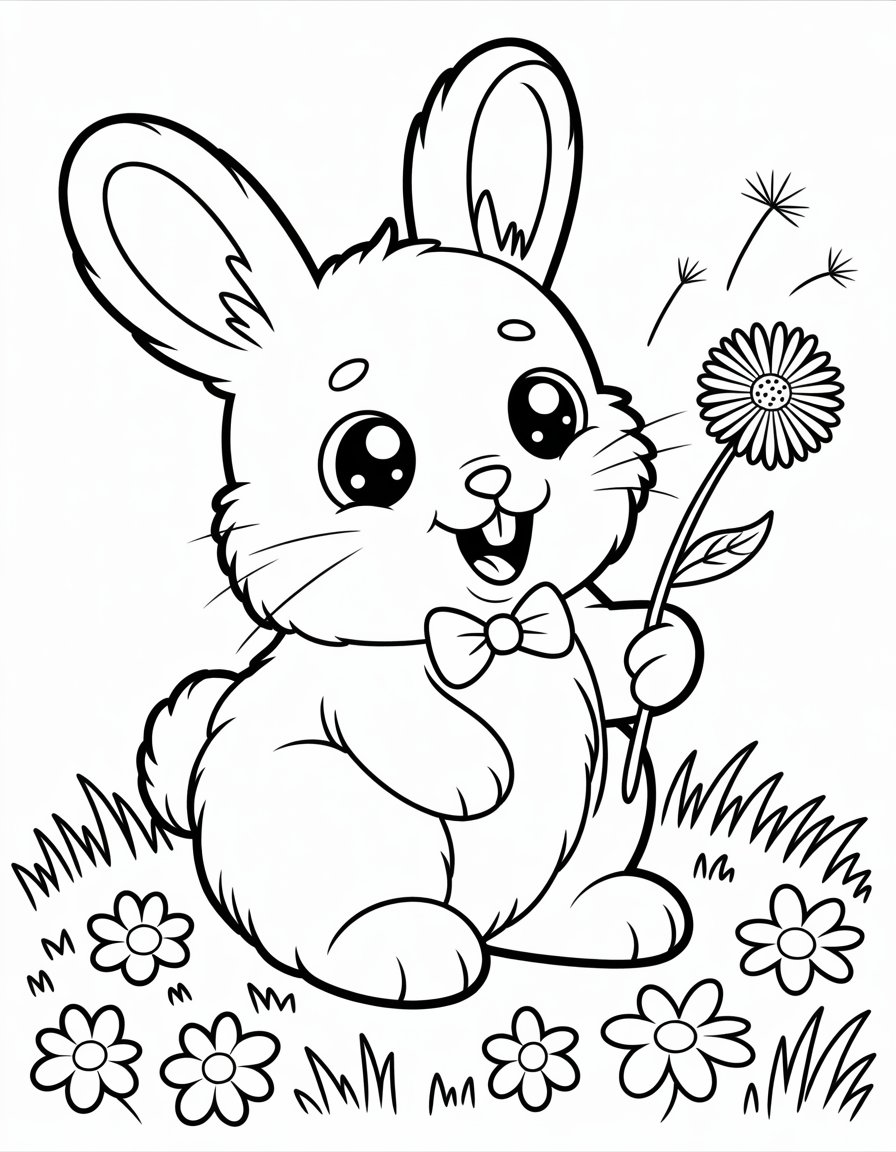 kawaii cute animal coloring page