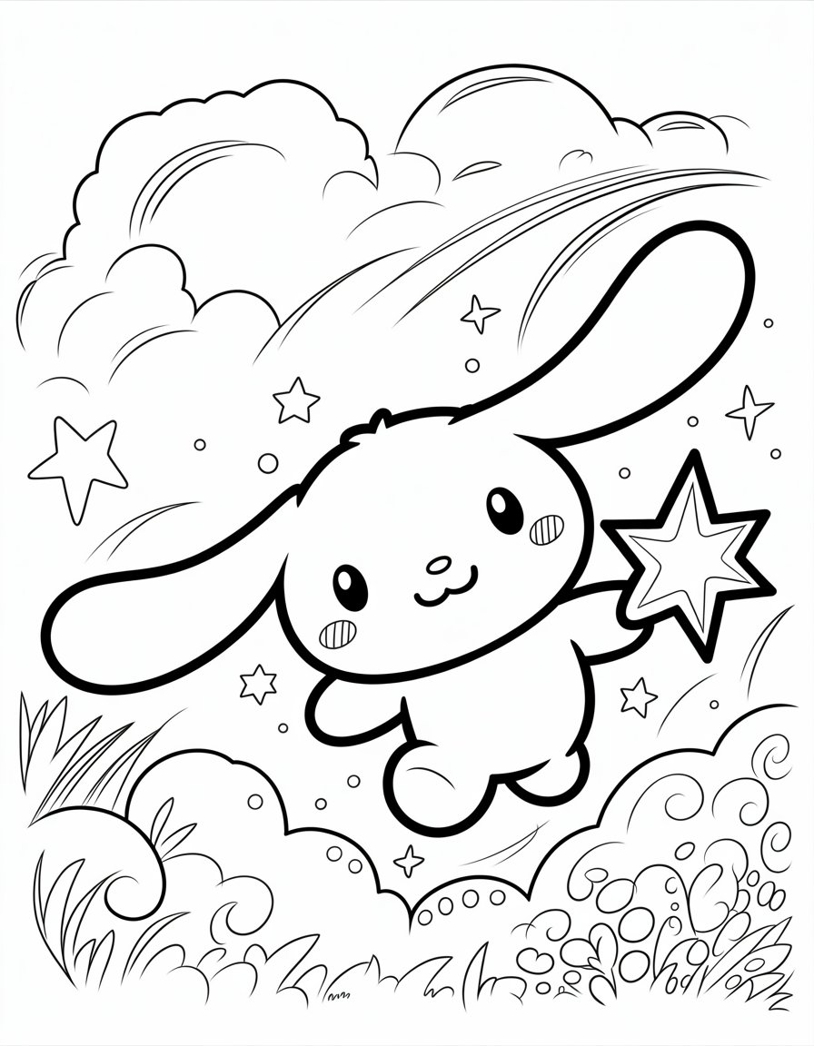 kawaii cute cinnamoroll coloring page