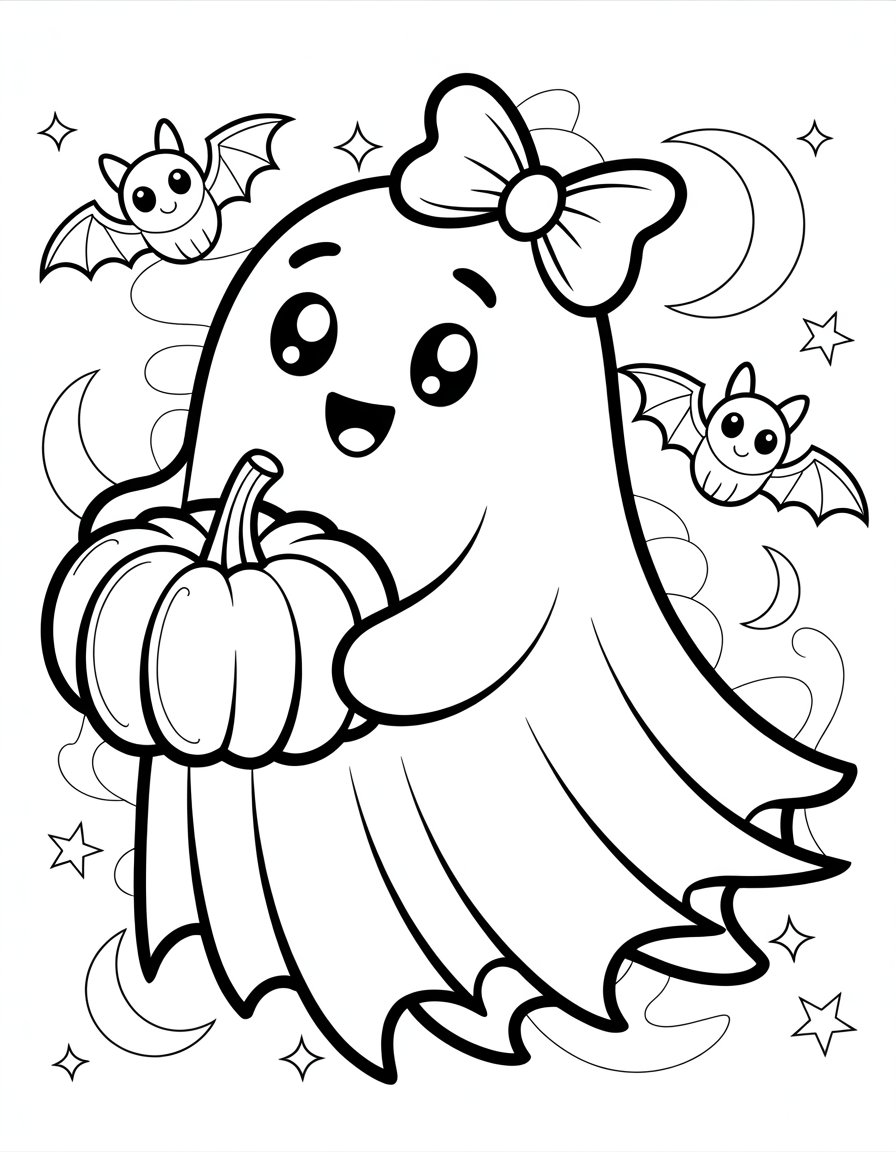kawaii goth coloring page