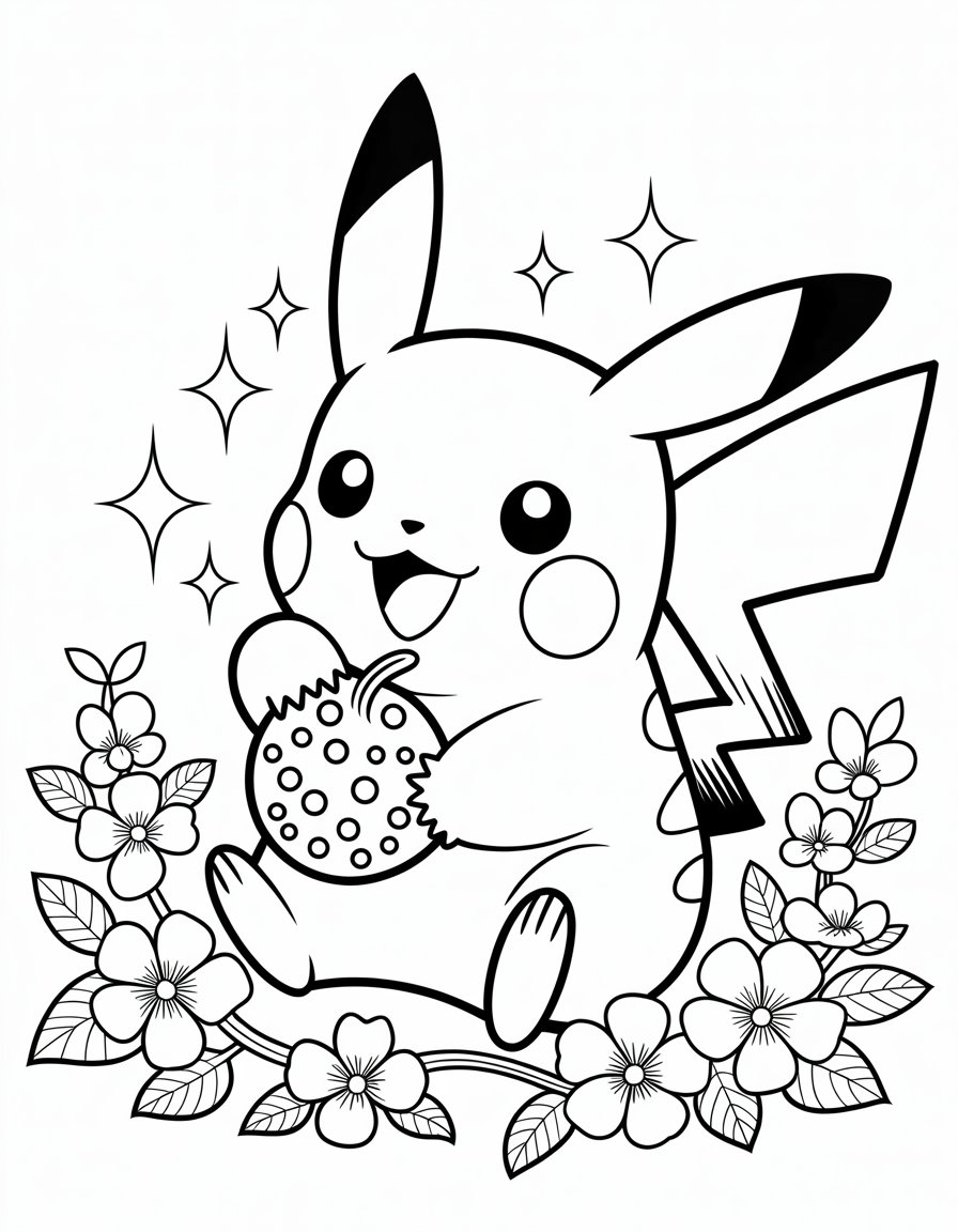kawaii pokemon coloring page