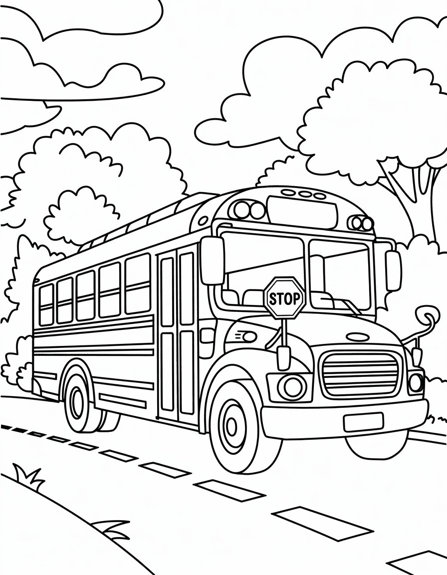 Cheerful School Bus