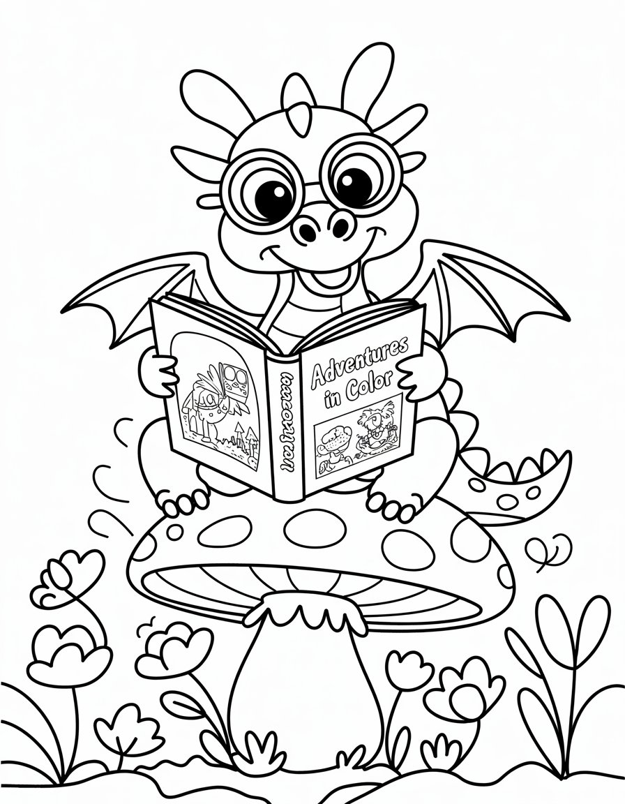 Dragon Reading a Book