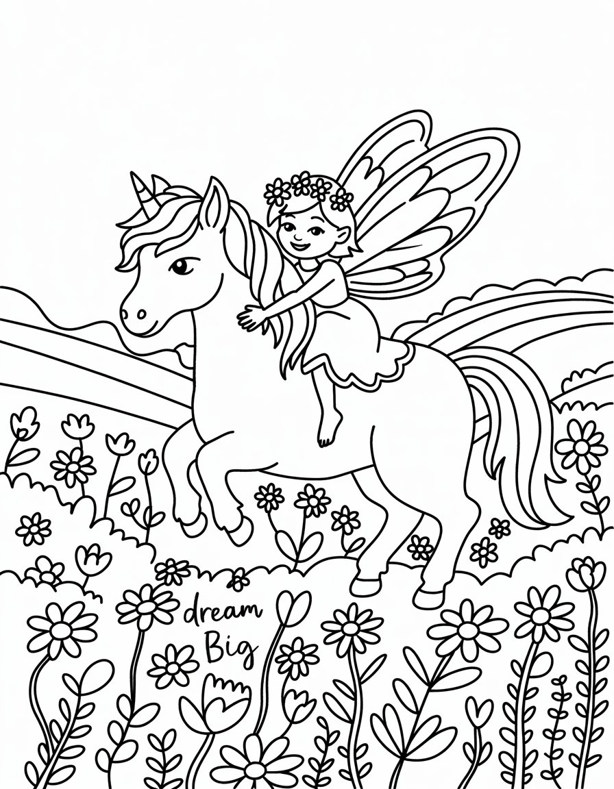 Fairy Riding a Unicorn