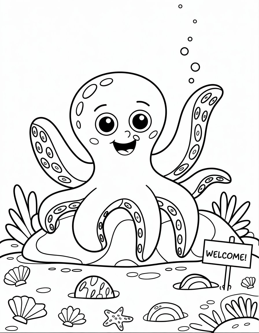 Happy Wavy Octopus